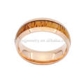 Embrayage en bois pour hommes en titane bague en or rose, bijoux en titane pour hommes en gros